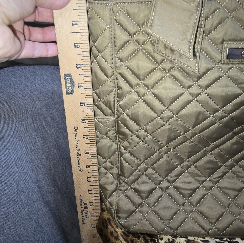 Calvin Klein Quilted Drab Olive Green Tote Bag - Picture 8 of 10
